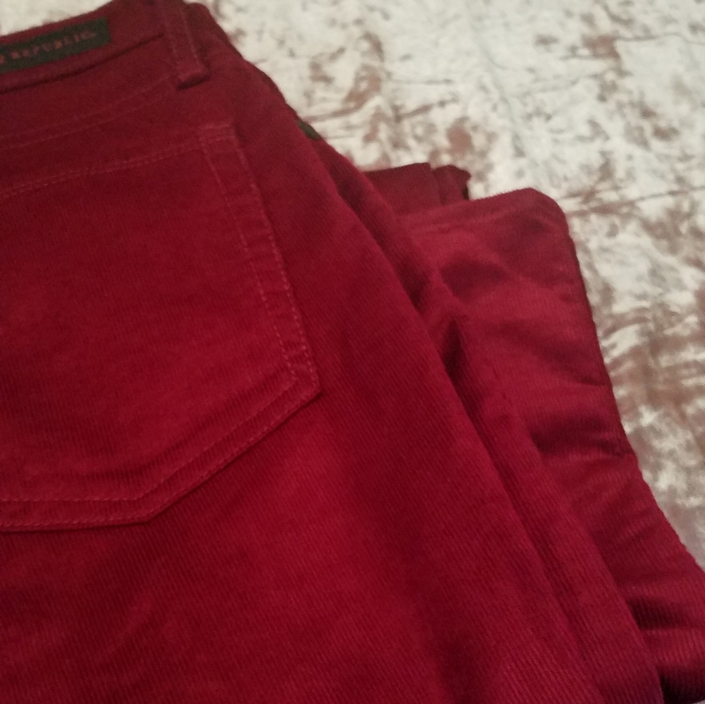 Pants silk corduroy very dark red